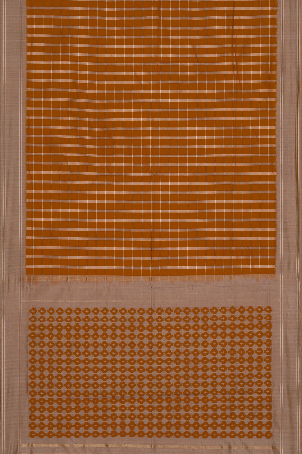 Image of A Check Pattern Pochampally Silk Saree