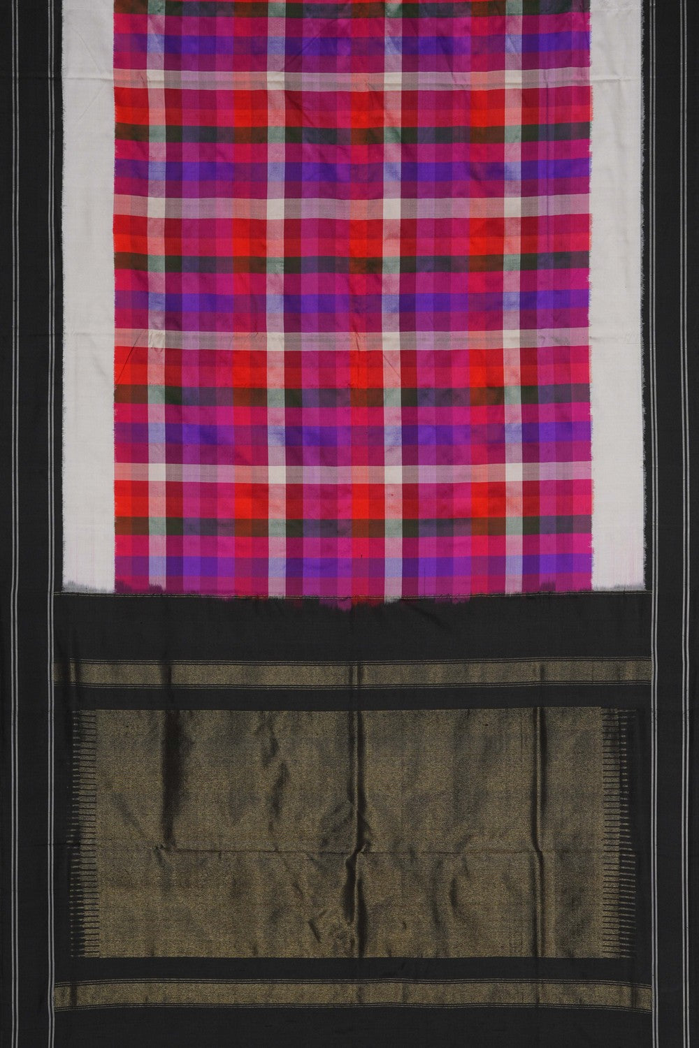 Image of A Geometric Pattern Pochampally Silk Saree