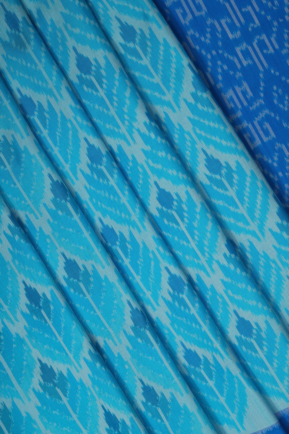 Image of Sea Blue Pochampally Silk Saree