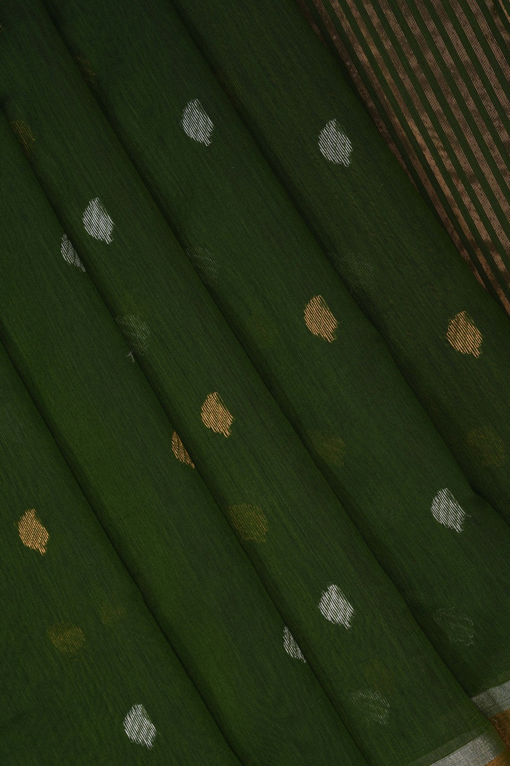 Image of Chanderi Silk Cotton Green Saree