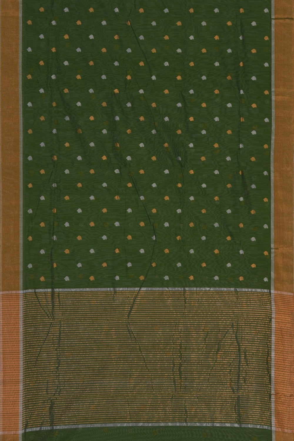 Image of Chanderi Silk Cotton Green Saree