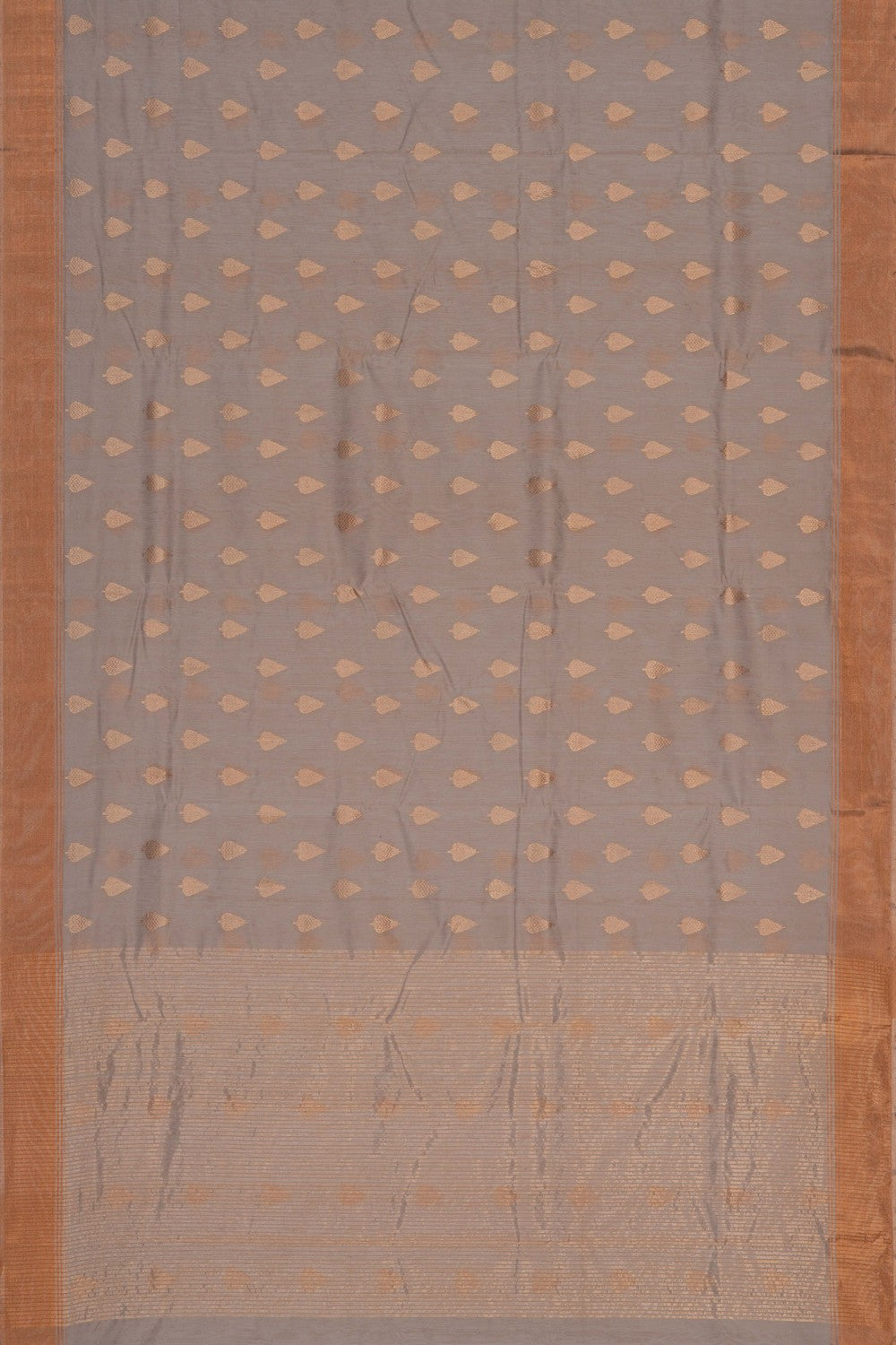 Image of Chanderi Silk Cotton Grey Saree