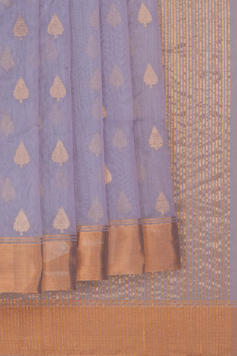 Image of Chanderi Silk Cotton Lavender Saree