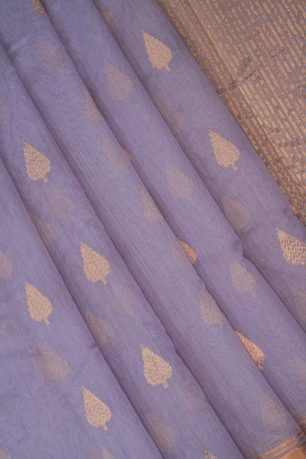 Image of Chanderi Silk Cotton Lavender Saree