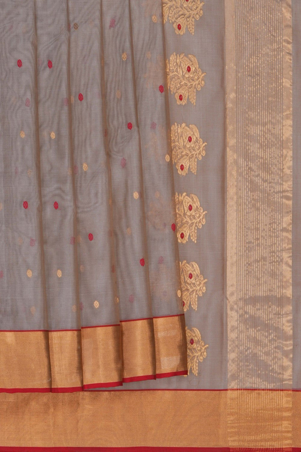 Image of Grey Kora Chanderi Saree