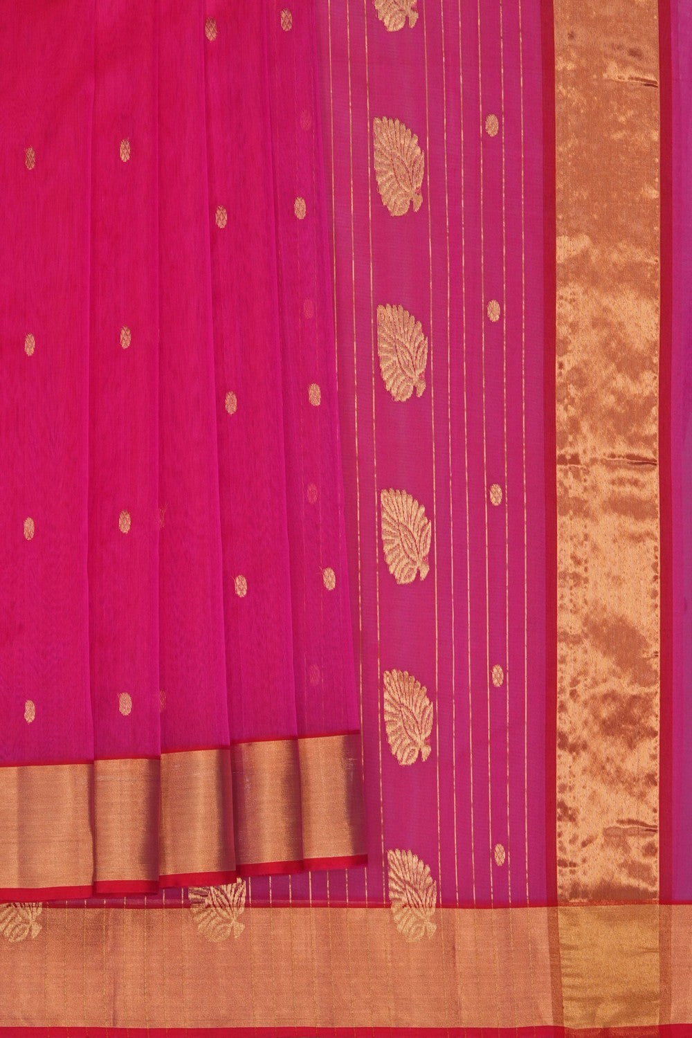 Image of Pink Kora Chanderi Saree