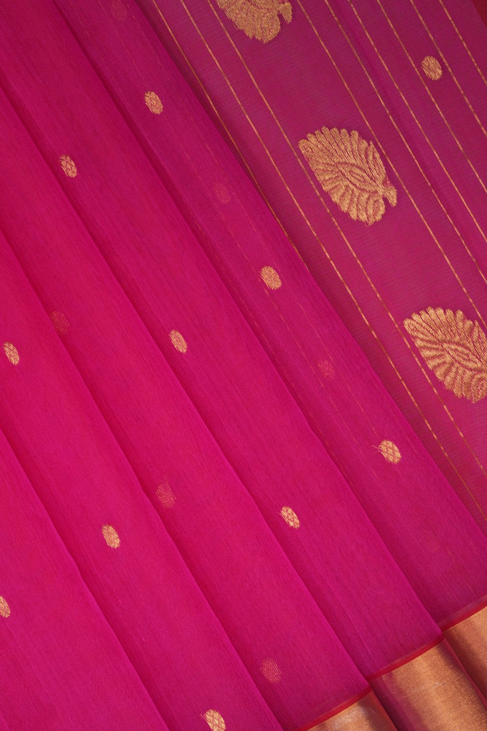 Image of Pink Kora Chanderi Saree