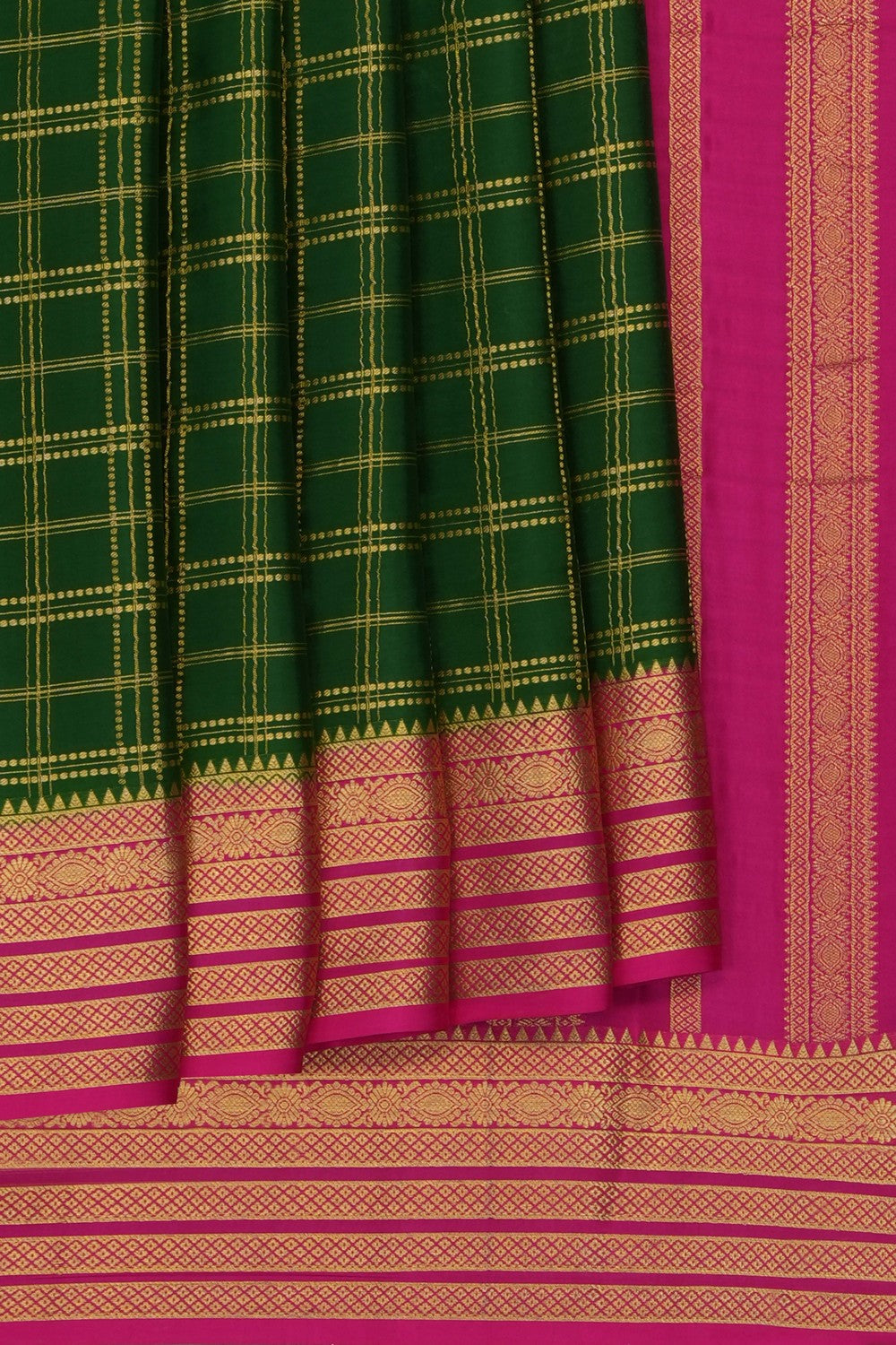 Image of Green Crepe Silk Saree