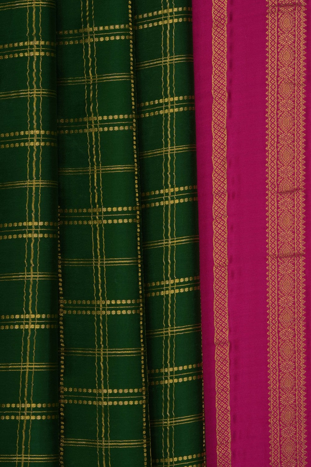 Image of Green Crepe Silk Saree