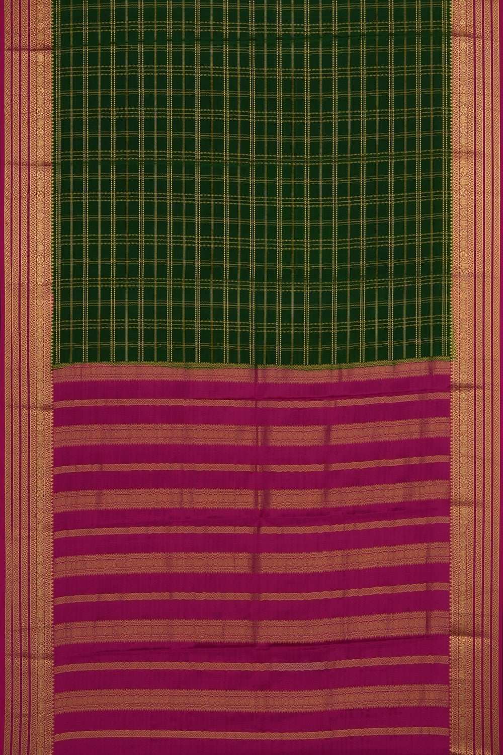 Image of Green Crepe Silk Saree