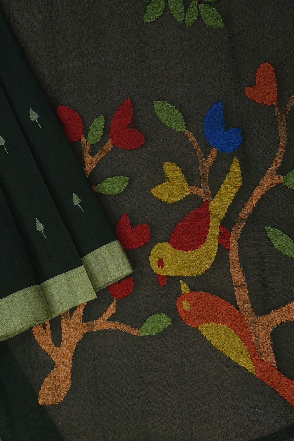 Image of Ponduru Cotton Green Saree