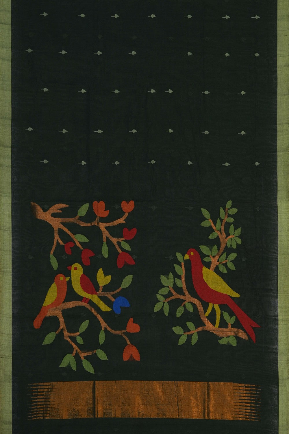 Image of Ponduru Cotton Green Saree