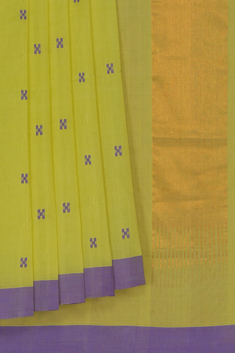 Image of Ponduru Cotton Spring Green Saree