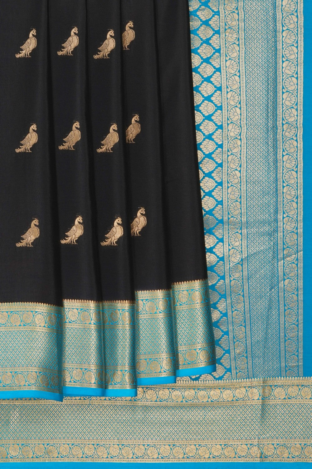 Image of Black Crepe Silk Saree