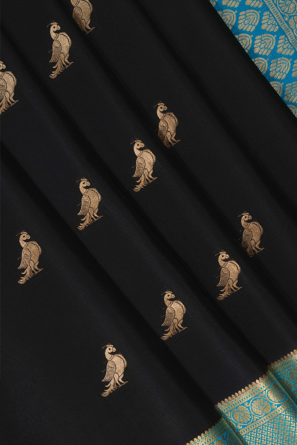 Image of Black Crepe Silk Saree