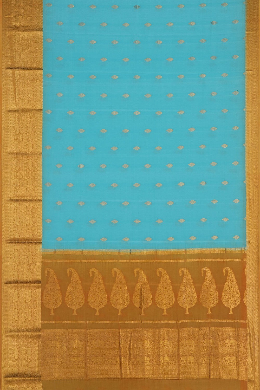 Image of Sky Blue Crepe Silk Saree