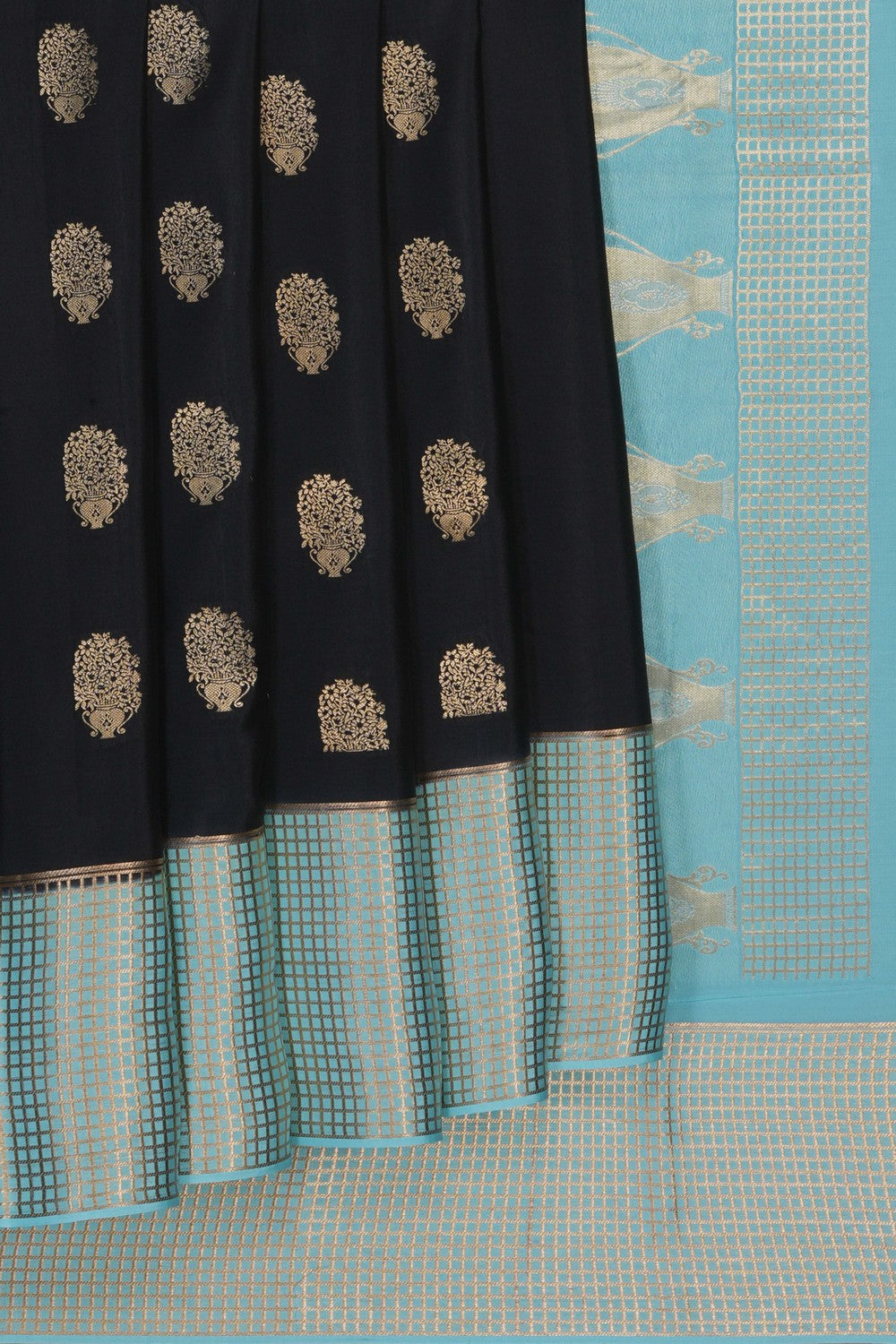 Image of Black Crepe Silk Saree