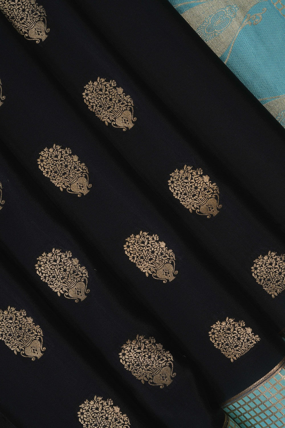 Image of Black Crepe Silk Saree