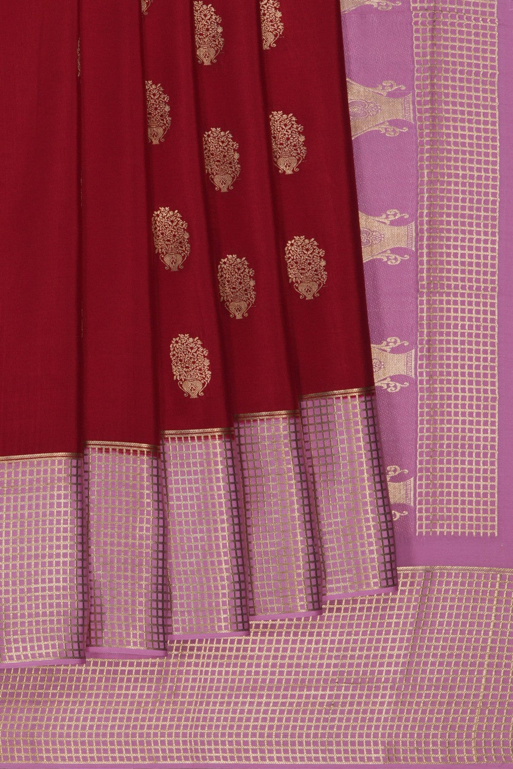 Image of Red Crepe Silk Saree
