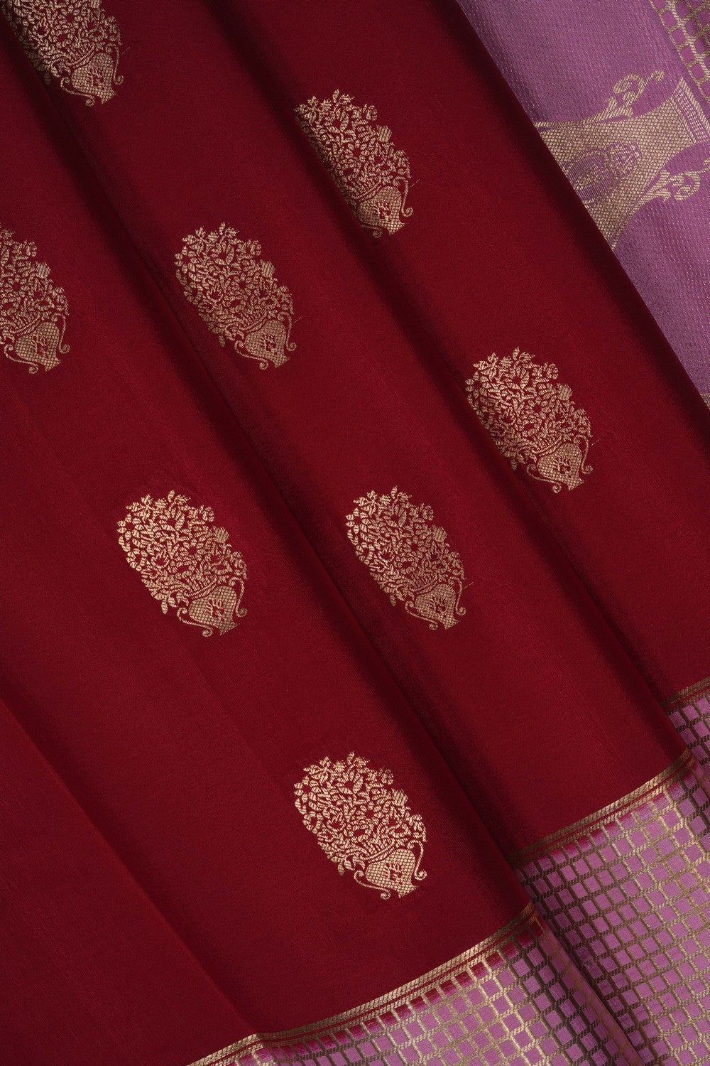 Image of Red Crepe Silk Saree