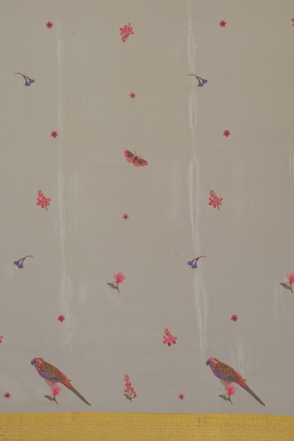 Image of Cream Crepe Silk Saree