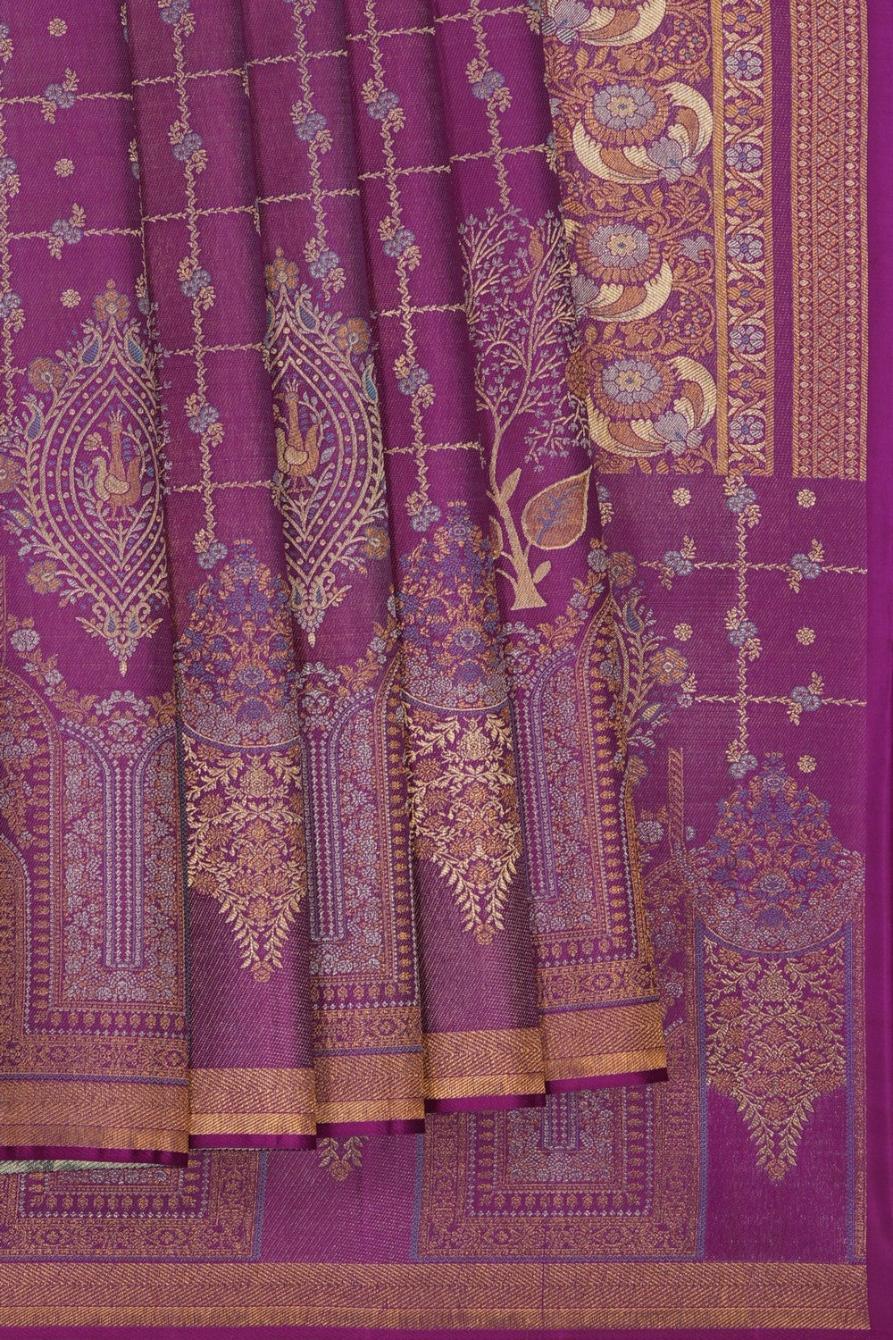 Image of Purple Brocade Kanchipattu Saree