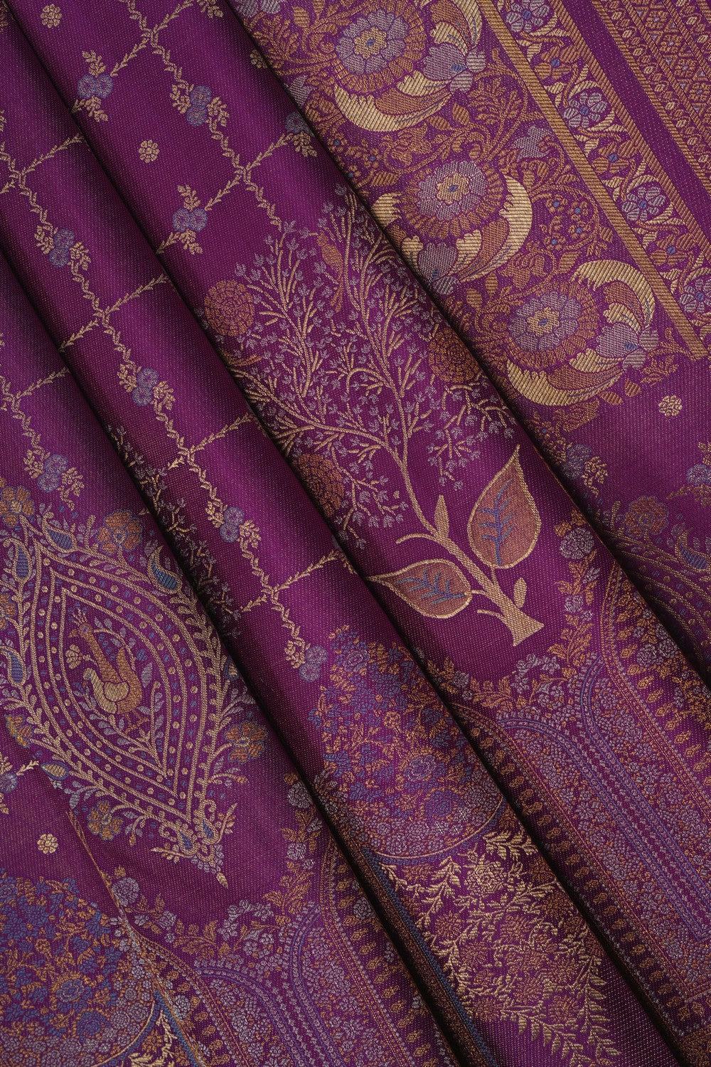 Image of Purple Brocade Kanchipattu Saree