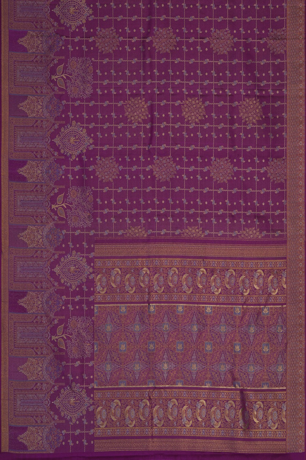 Image of Purple Brocade Kanchipattu Saree