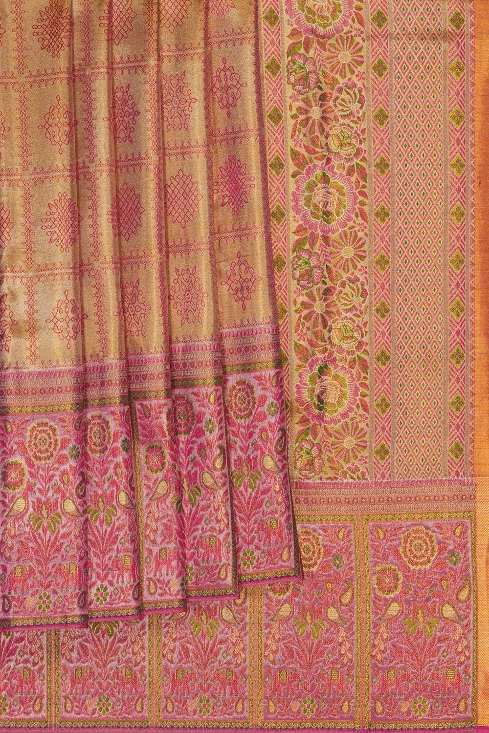Image of Gold Tissue Brocade Kanchipattu Saree