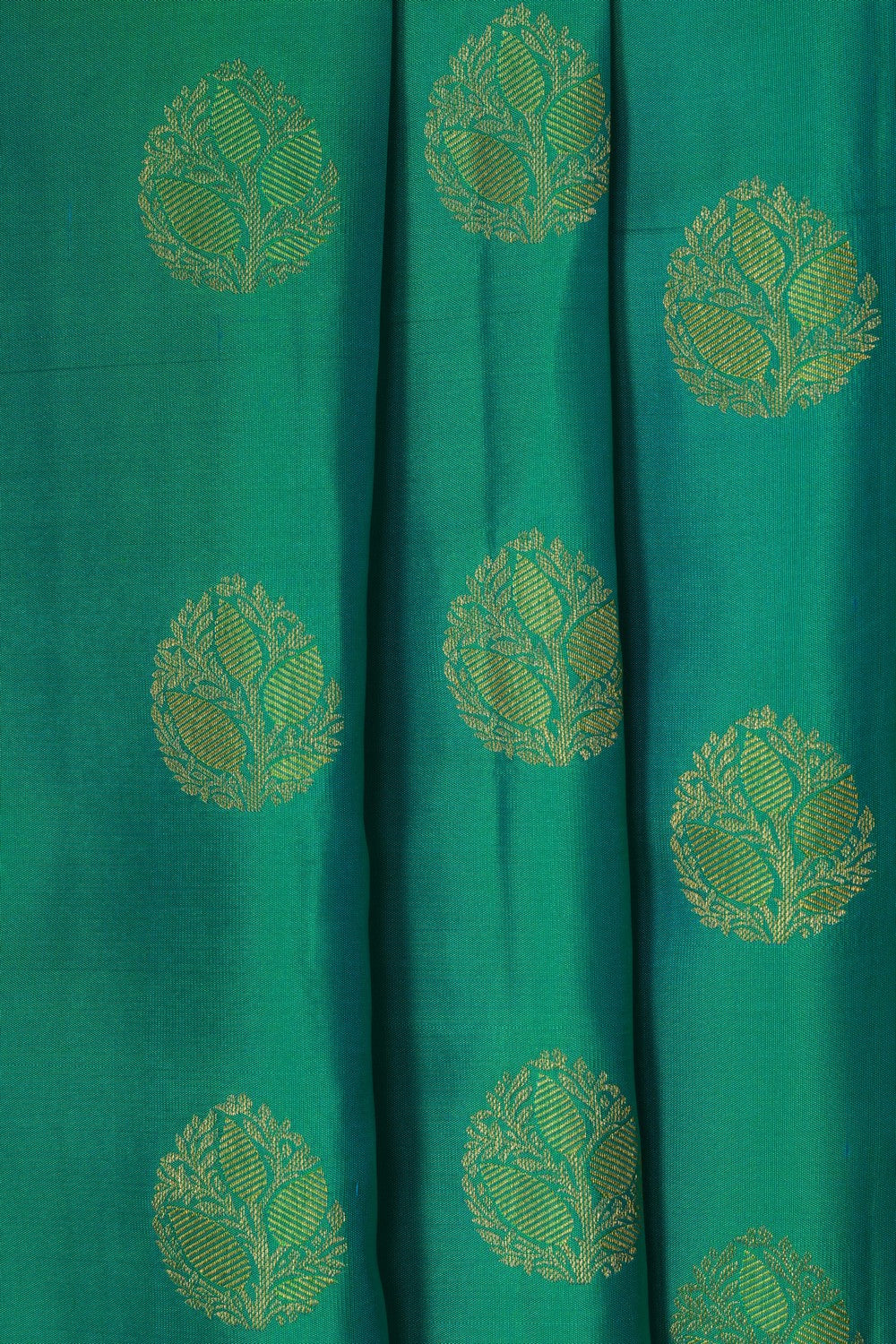 Image of Teal Green South Silk Saree