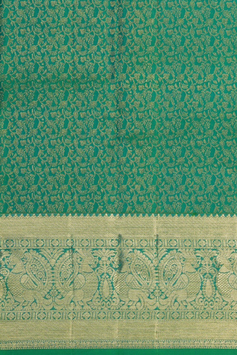 Image of Teal Green South Silk Saree