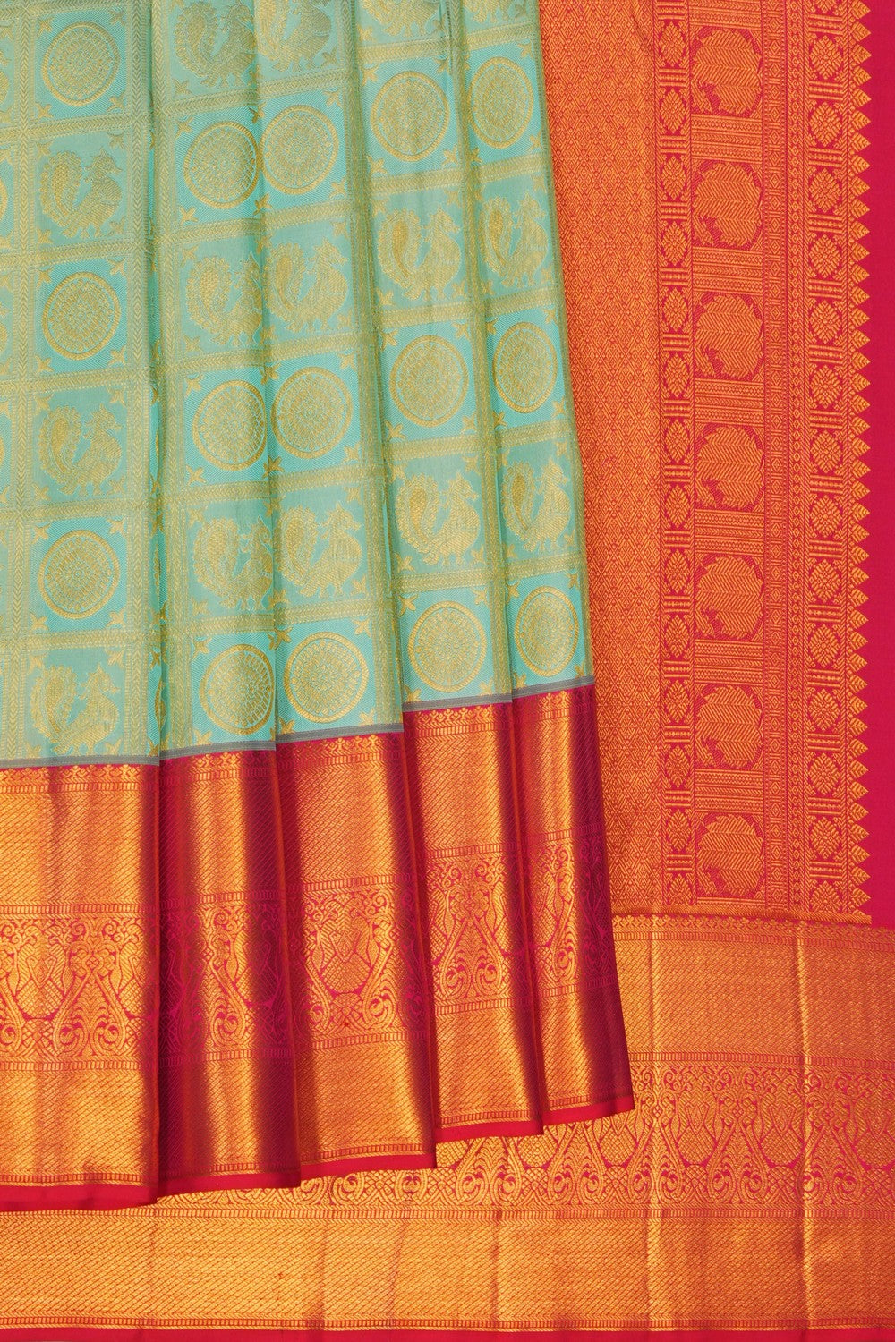 Image of Sea Green Kanchipattu Saree