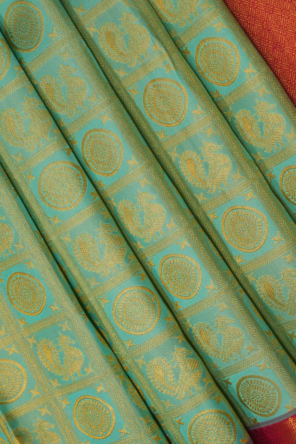 Image of Sea Green Kanchipattu Saree