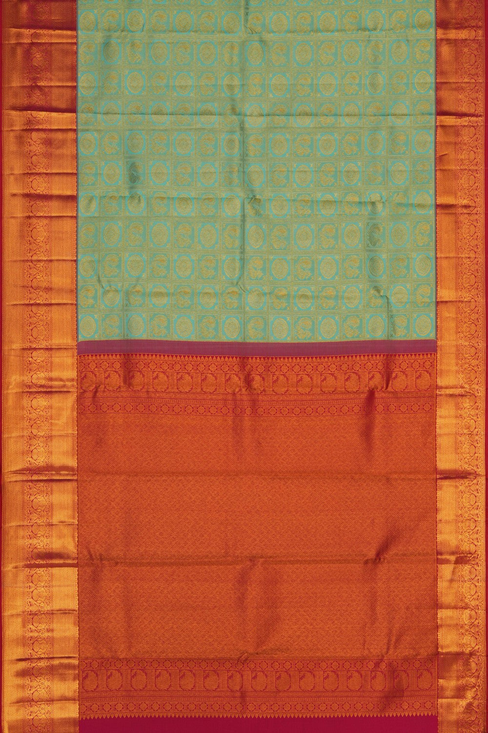 Image of Sea Green Kanchipattu Saree