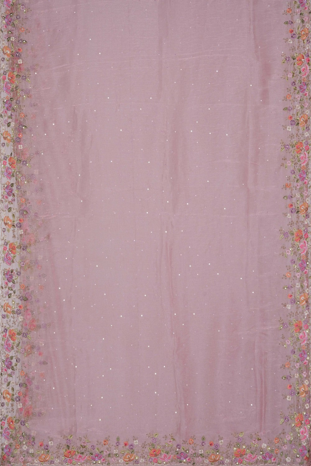 Image of A Pink Tissue Embroidered Saree