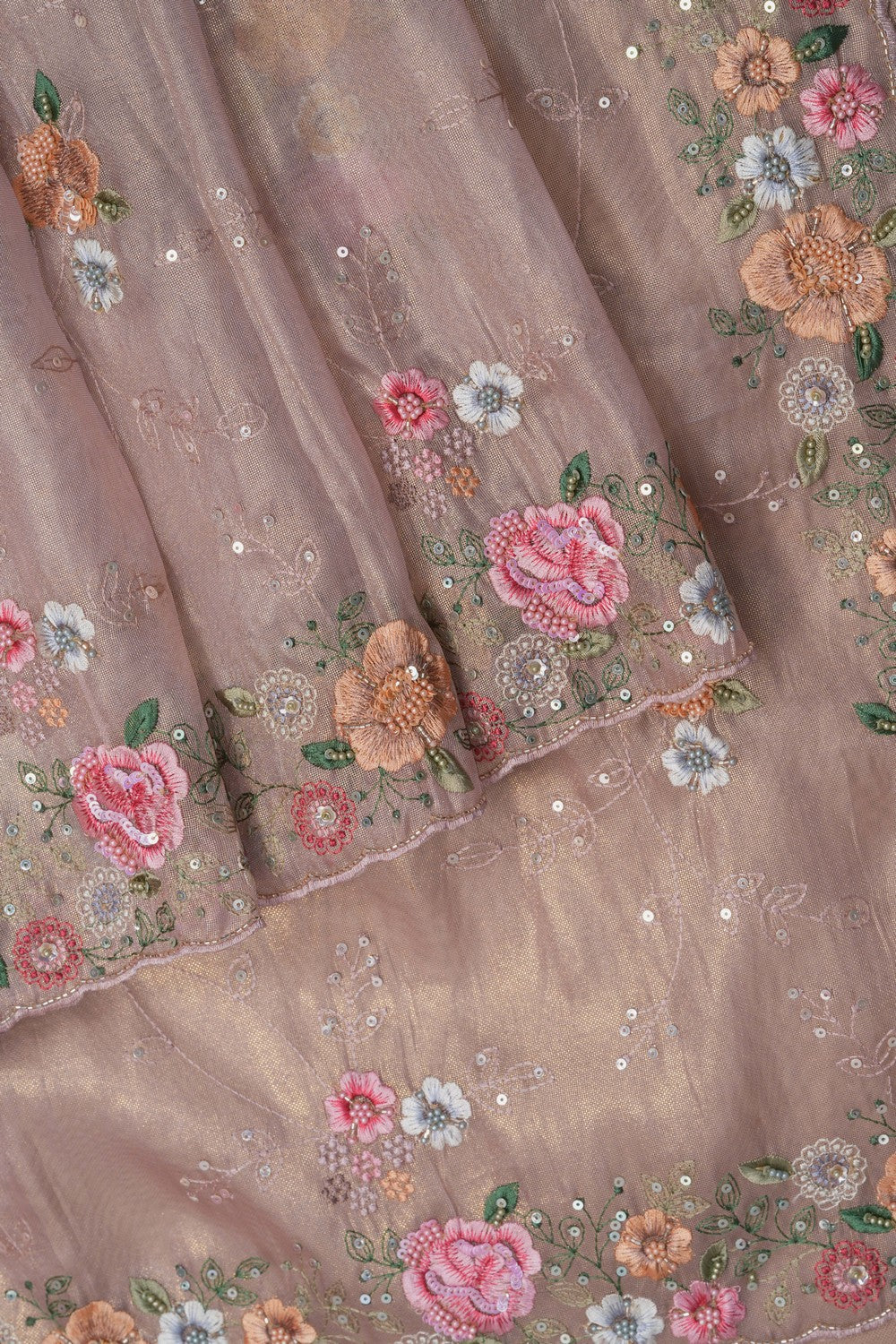 Image of A Gold Tissue Embroidered Saree