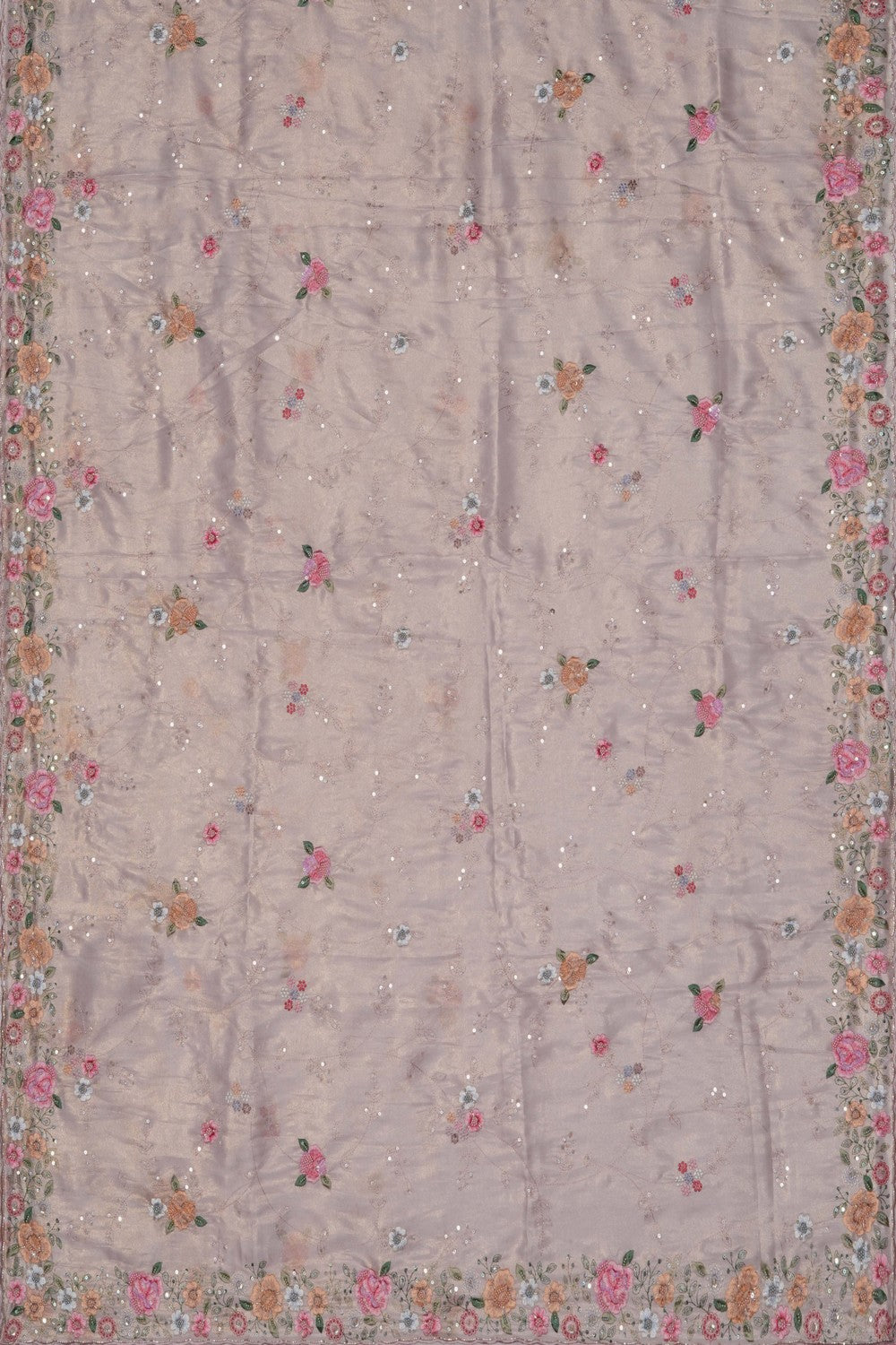 Image of A Gold Tissue Embroidered Saree