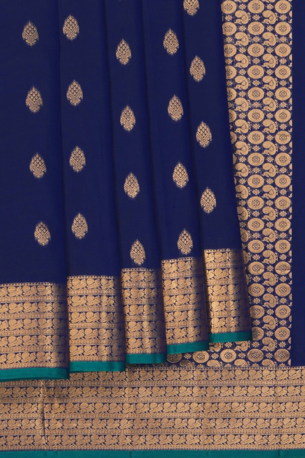 Image of Navy Blue South Silk Saree