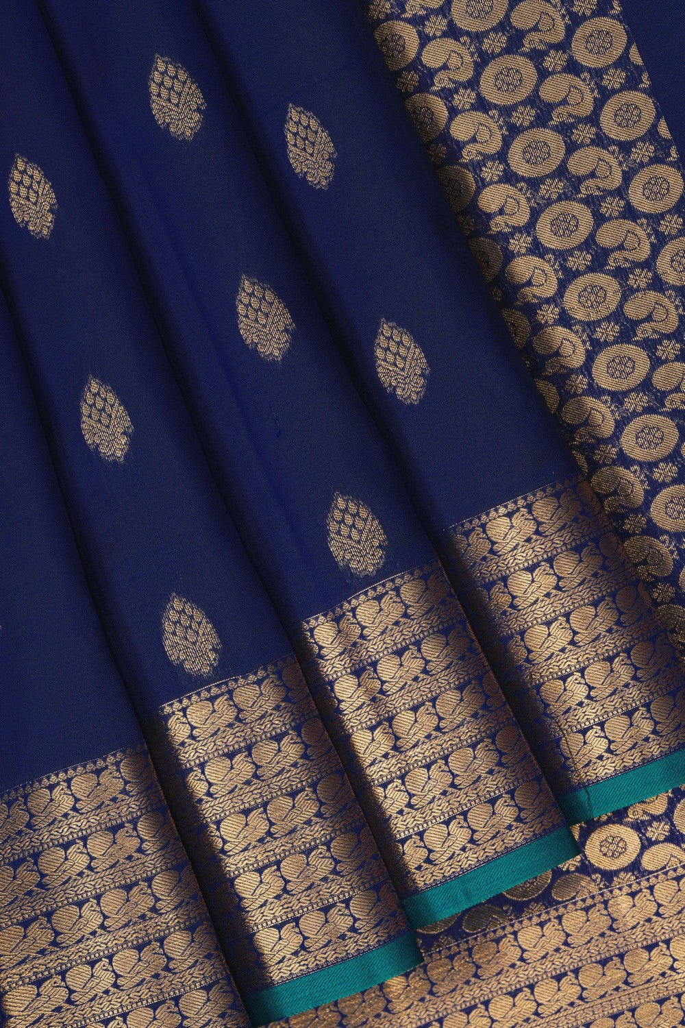 Image of Navy Blue South Silk Saree