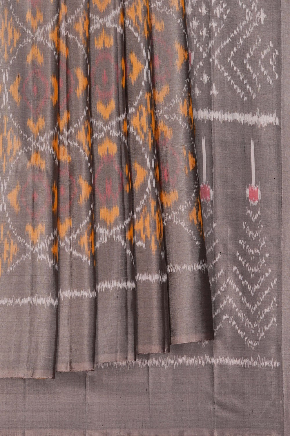 Image of South Silk Ikat Fusion Saree