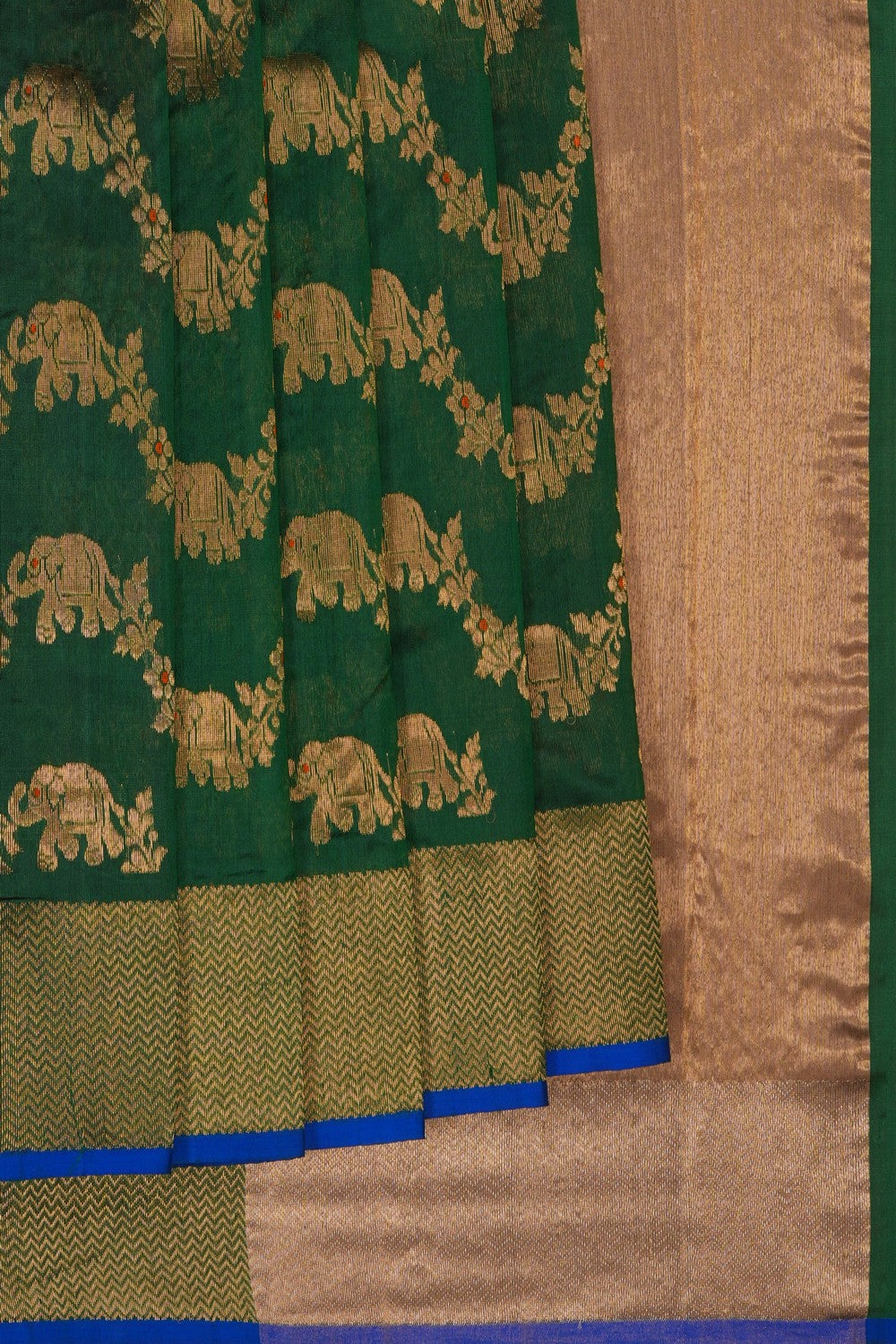 Image of Green Chanderi Silk Cotton Saree