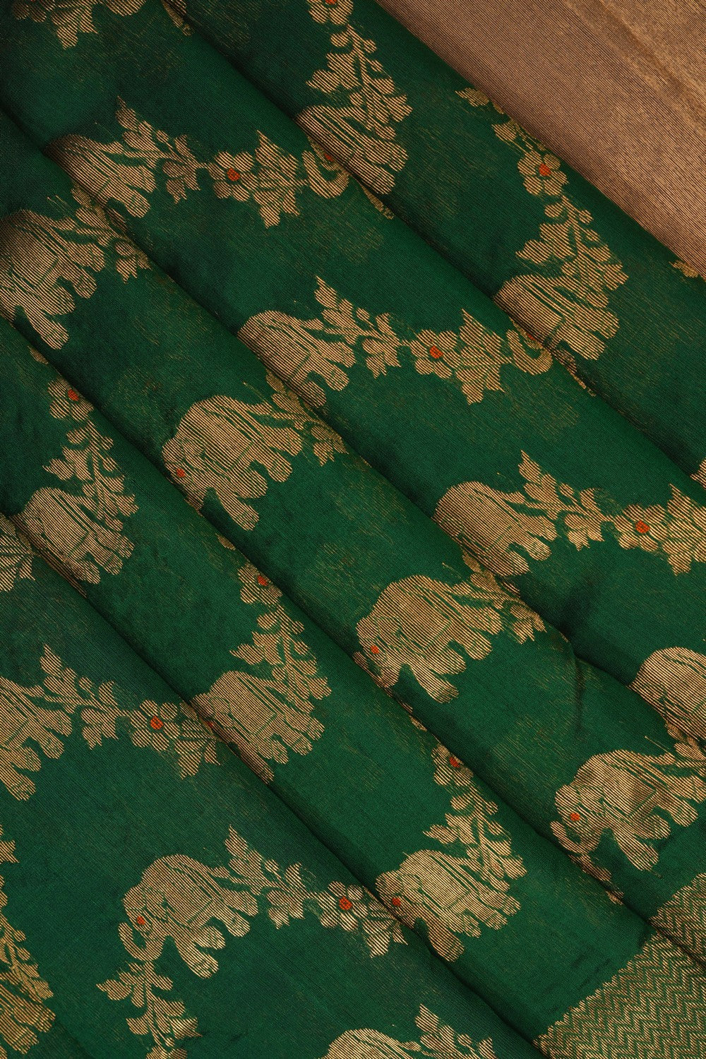 Image of Green Chanderi Silk Cotton Saree
