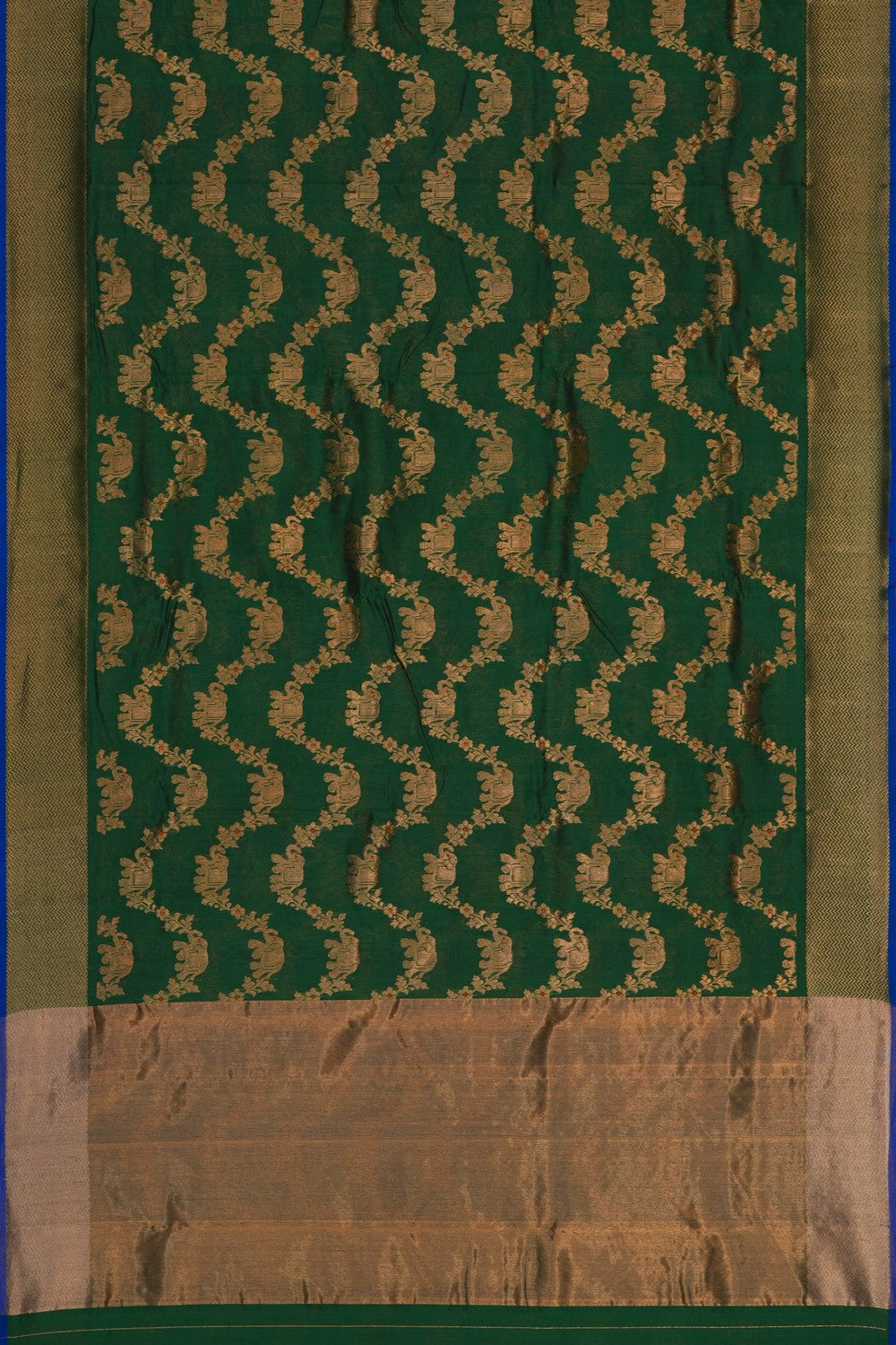 Image of Green Chanderi Silk Cotton Saree