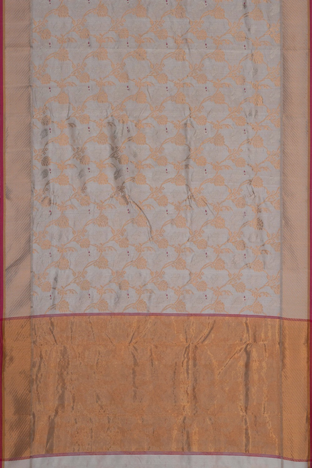 Image of A Classy White Chanderi Silk Cotton Saree