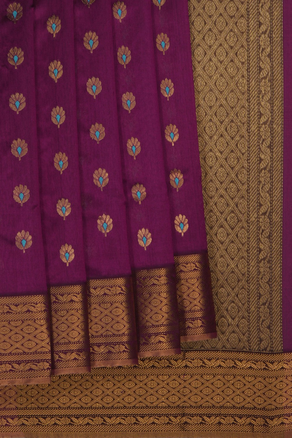 Image of Purple Chanderi Silk Cotton Saree