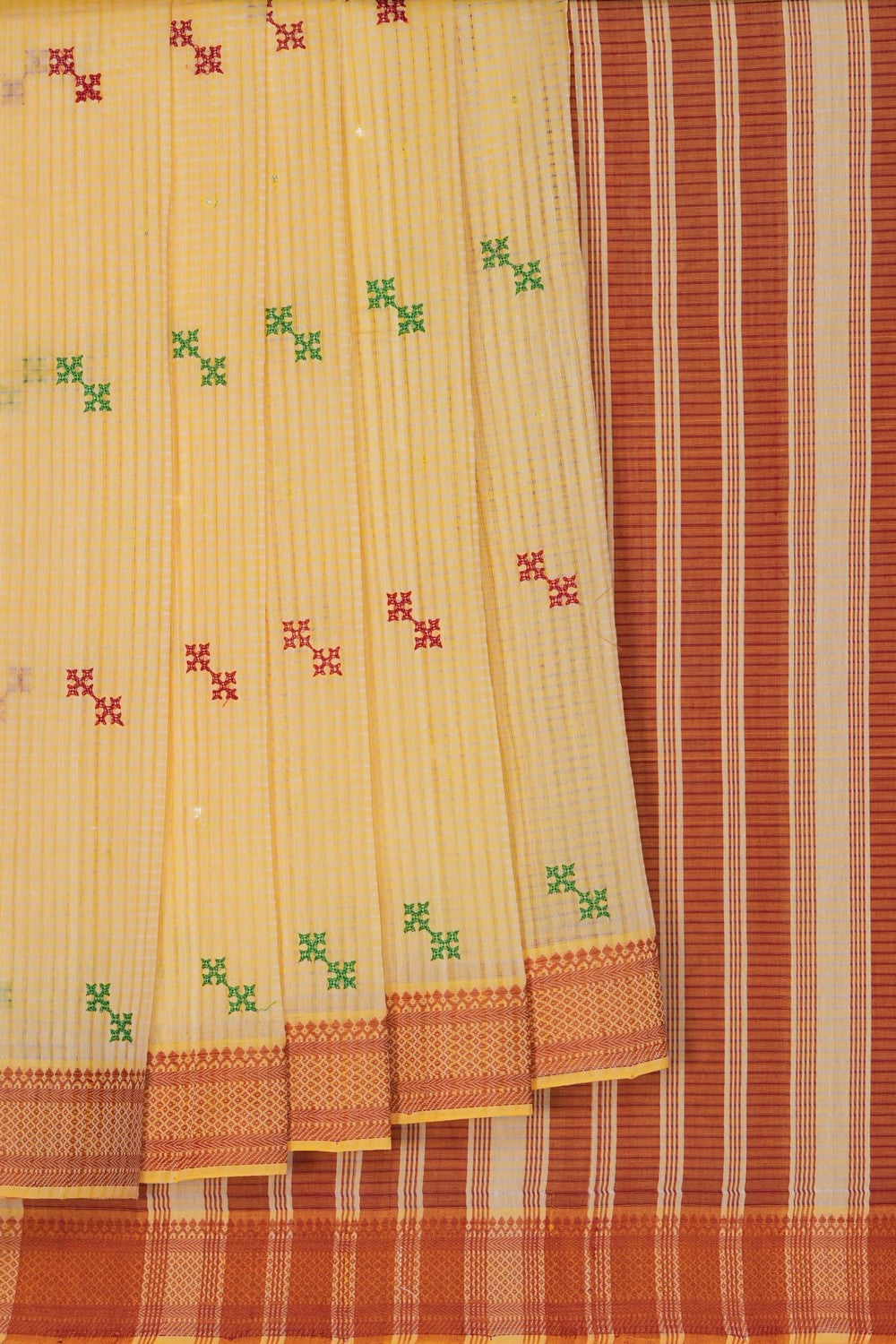 Image of Kutch Work Mangalgiri Cotton Saree