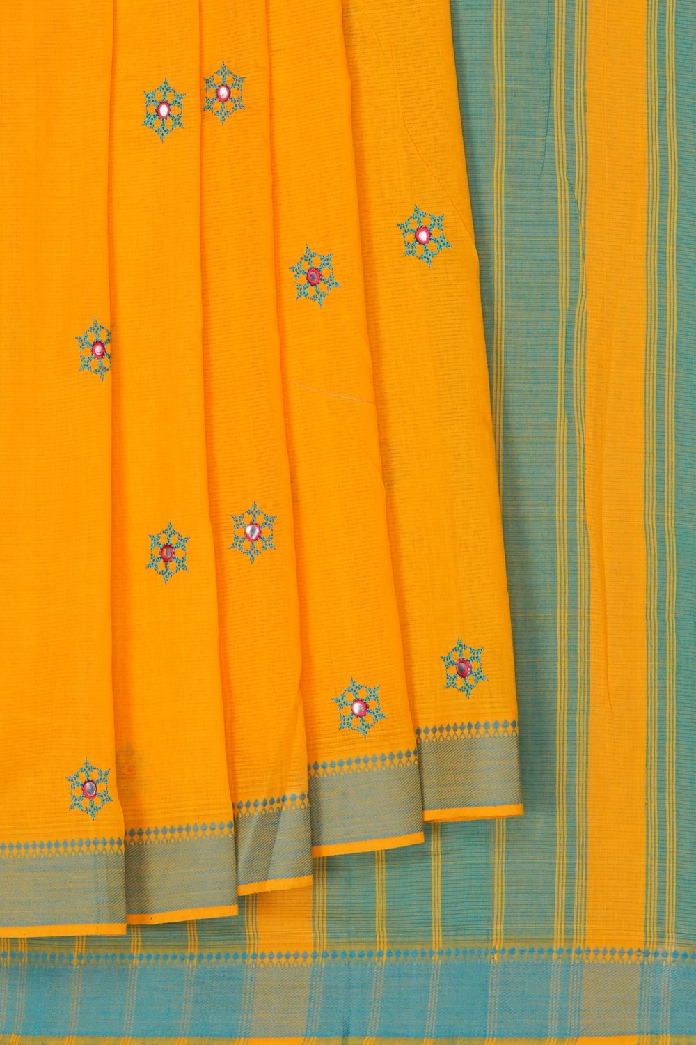 Image of Kutch Work Mangalgiri Cotton Saree