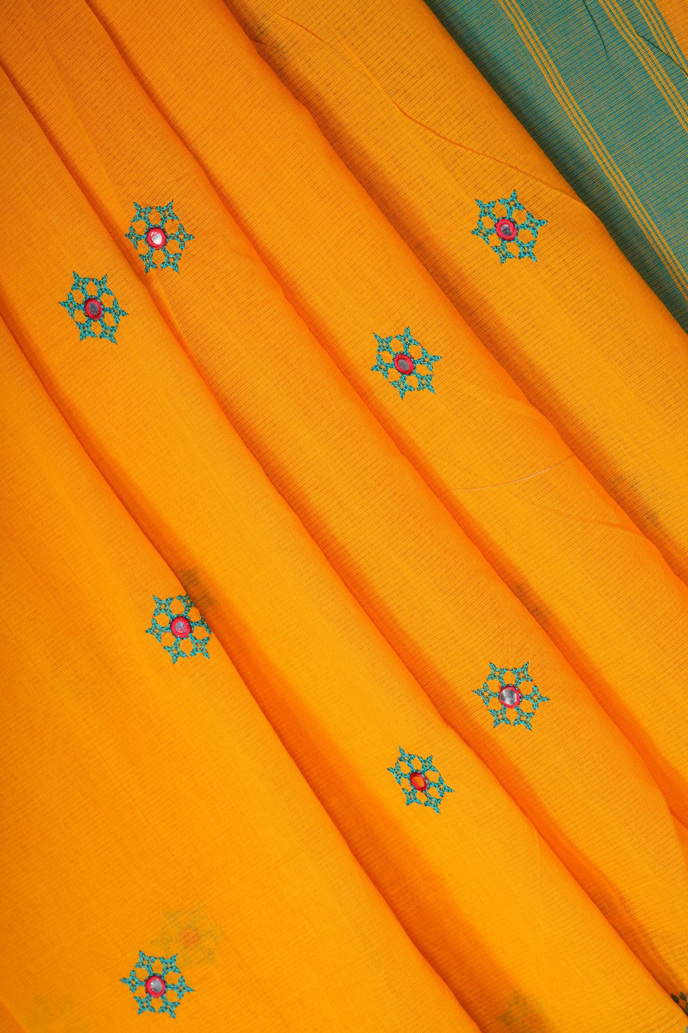 Image of Kutch Work Mangalgiri Cotton Saree