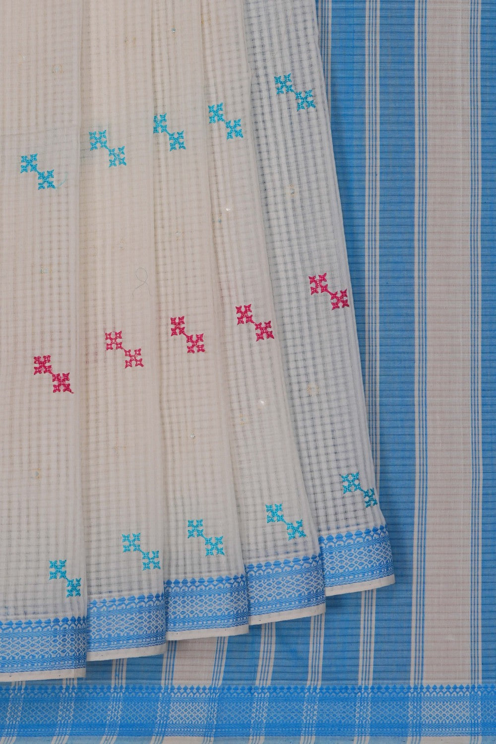 Image of Kutch Work Mangalgiri Cotton Saree