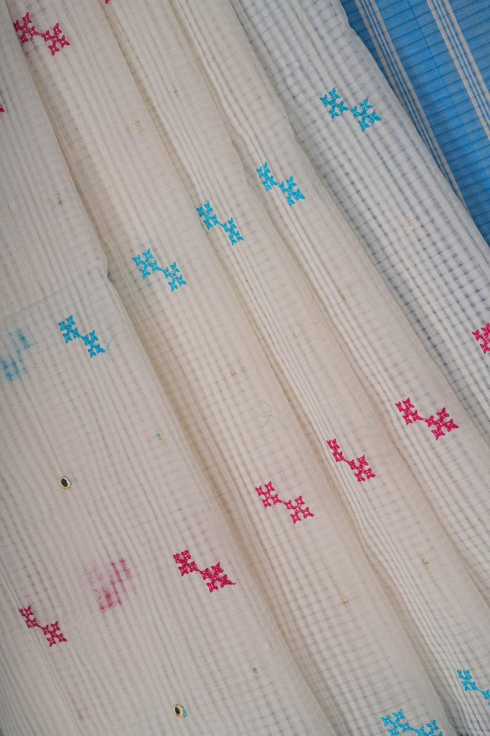 Image of Kutch Work Mangalgiri Cotton Saree